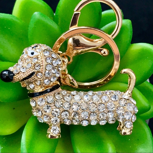 Crystal Dog Dachshund Keychain - Picture 4 of 7